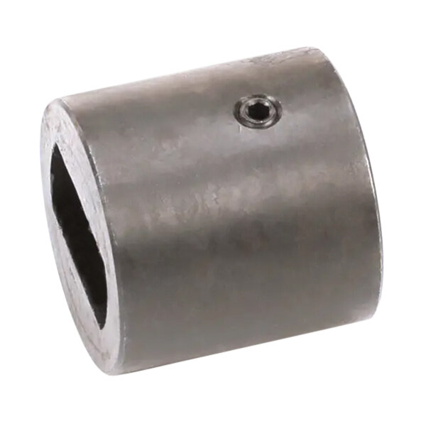 A large metal cylinder with a hole in it.