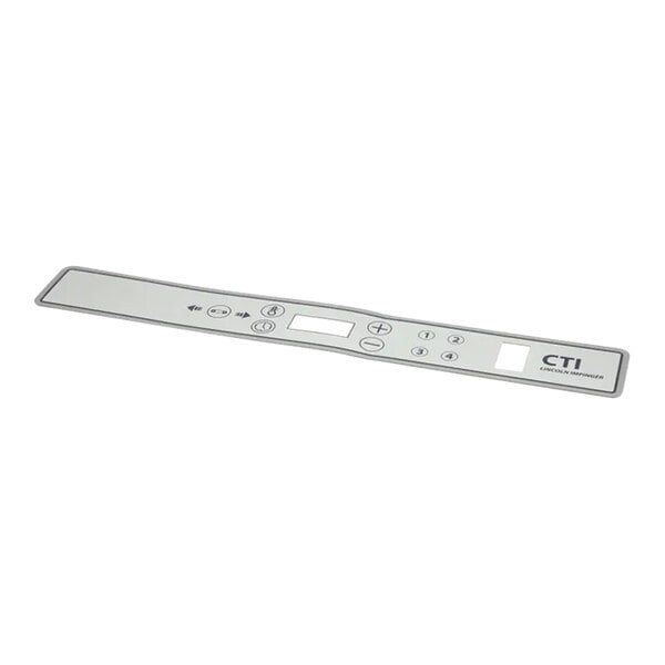 A white rectangular Lincoln membrane button fascia with buttons.