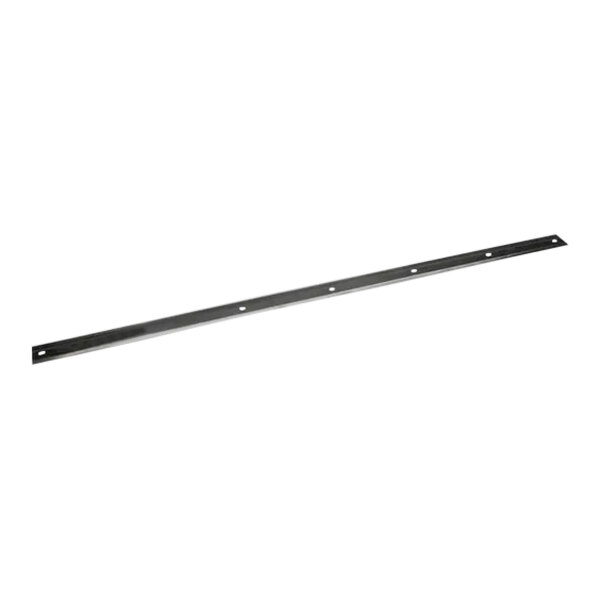 A long black metal strip with holes.