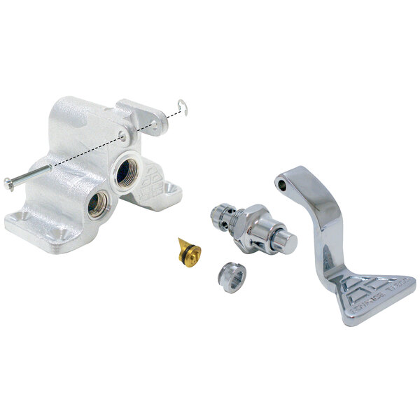 A close-up of a silver metal screw on the Advance Tabco Replacement Foot Pedal Valve.