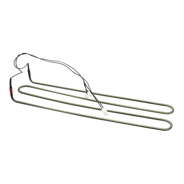 A close-up of a pair of Turbo Air refrigeration defrost heaters with wires attached.