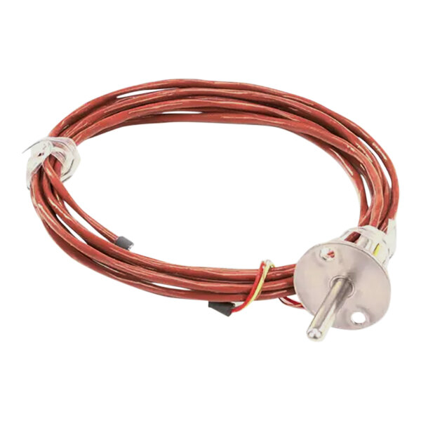 A Southern Pride thermocouple with a red wire and metal connector.