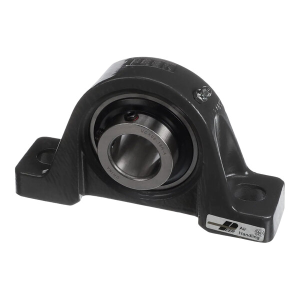 A black metal Lennox cast iron pillow block bearing with a round center on a white background.