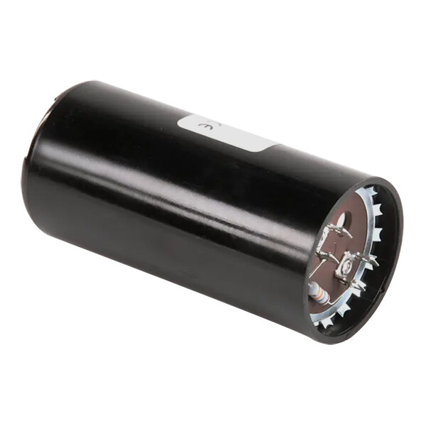 A black cylindrical Hoshizaki capacitor with a white label.