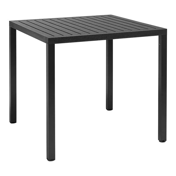 A Nardi antracite square table with legs.