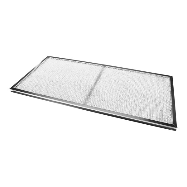 A close-up of a white Lennox air filter with black lettering.