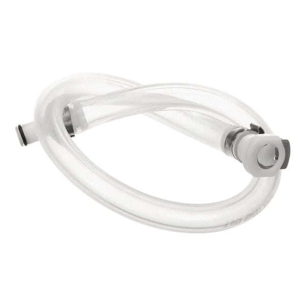 A clear tube with a silver metal end.