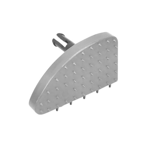 A grey metal Hobart Al Handle Grip with spikes and holes.