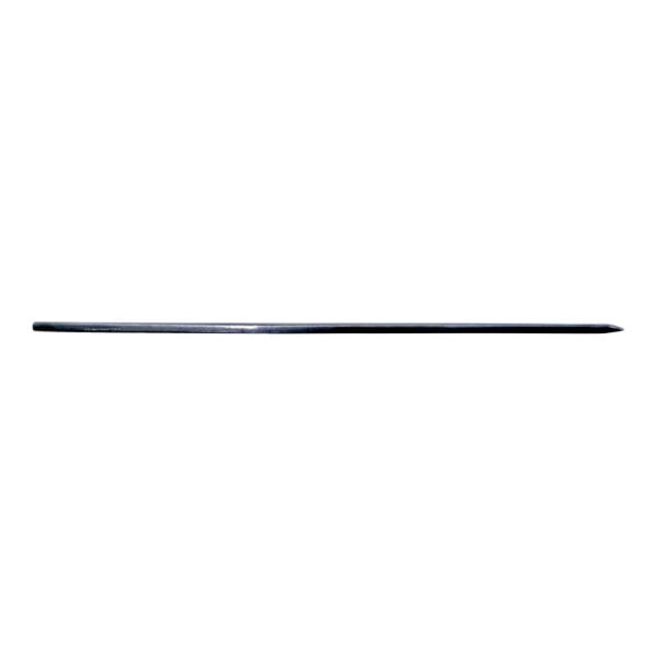 A long metal rod with a black handle.