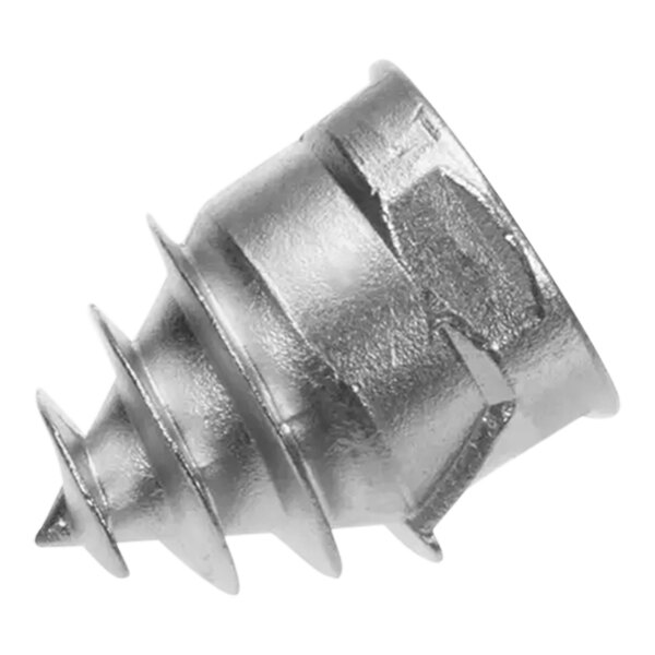 A close-up of a silver Hobart screw with a metal head.