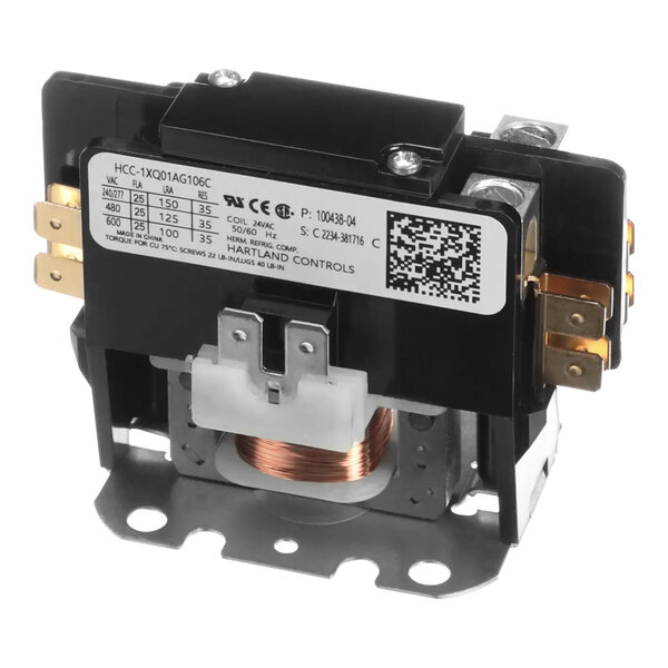 A black and white Lennox contactor with a white label.