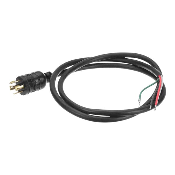 A black Bunn power cord with a round plug.