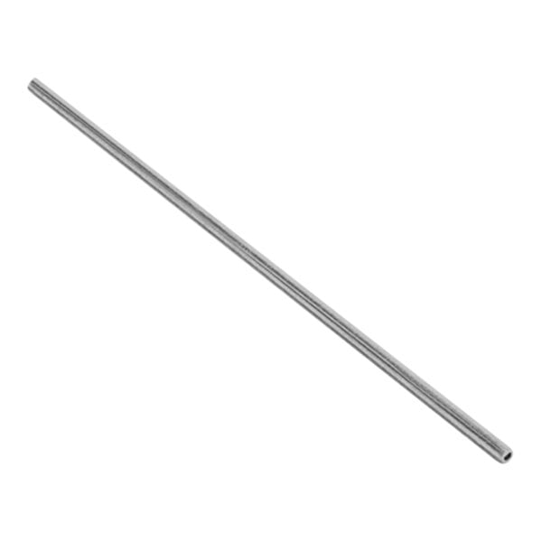 A stainless steel long thin tube with metal caps.