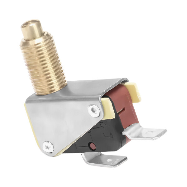 A Vollrath metal micro switch with a brass knob.