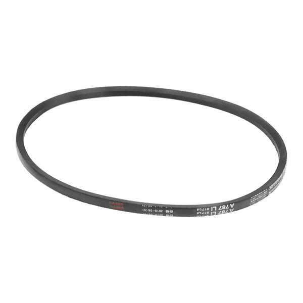 A black rubber belt with white text that reads "Spaceman V-A787"