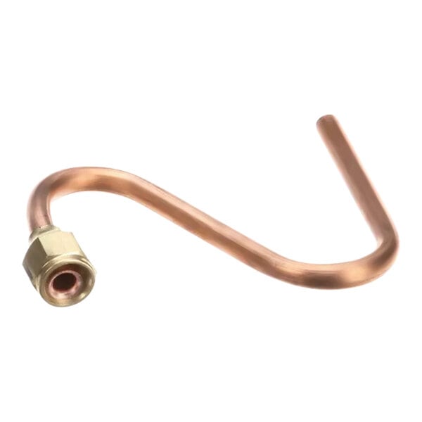 A copper tube assembly with a nut on the end.