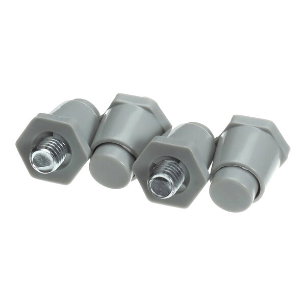 Three grey plastic nuts.