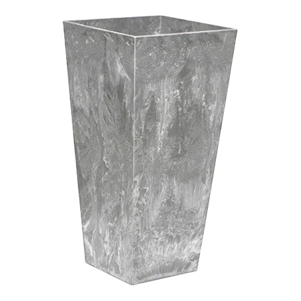 A grey rectangular Novelty Manufacturing Co. Ella tall square planter.