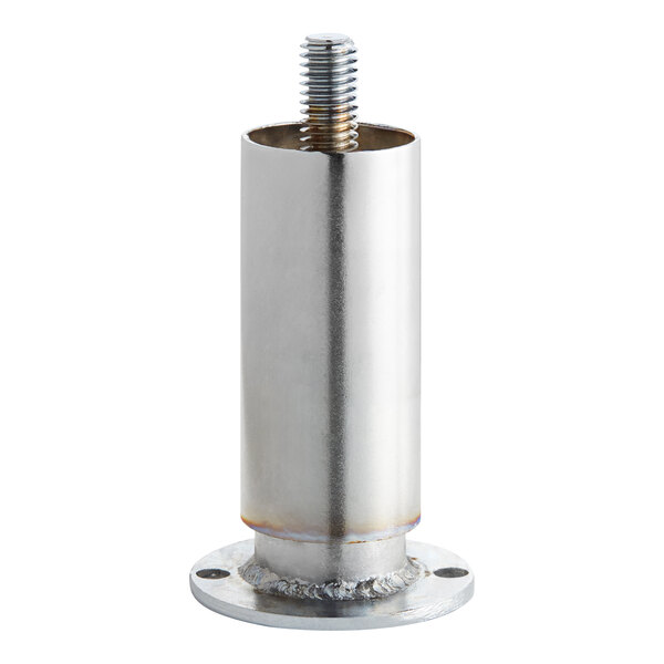 A silver metal cylinder with a screw on top.