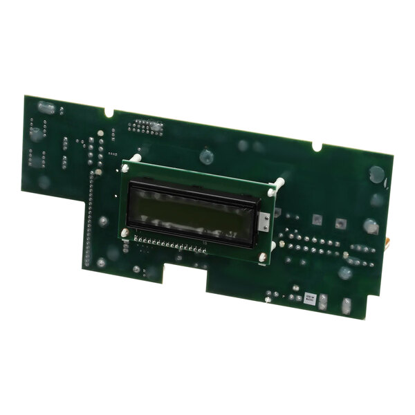 A green circuit board with a square black display.
