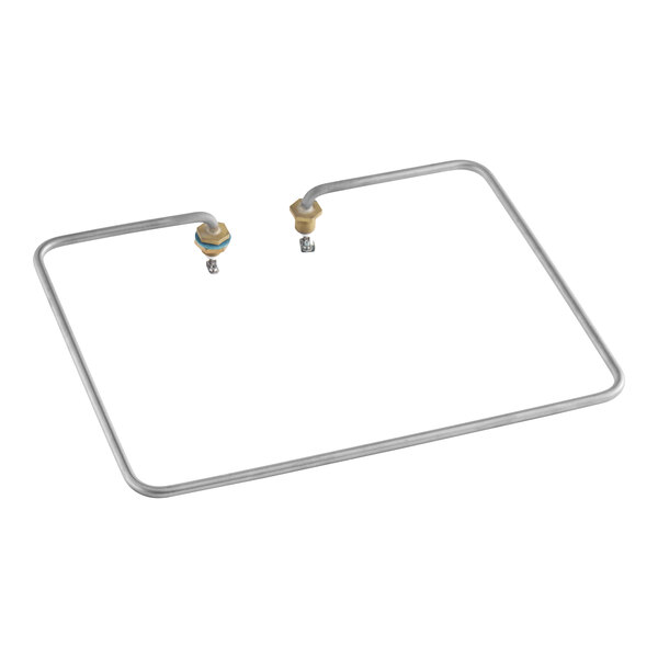 A rectangular metal heating element with two connection terminals and mounting hardware.