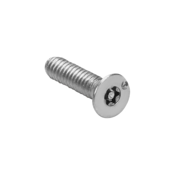 A close-up of a Hobart screw with a flat head.