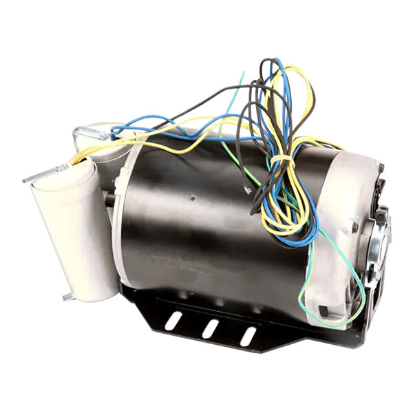 A black cylindrical Spaceman Genteq motor with wires.