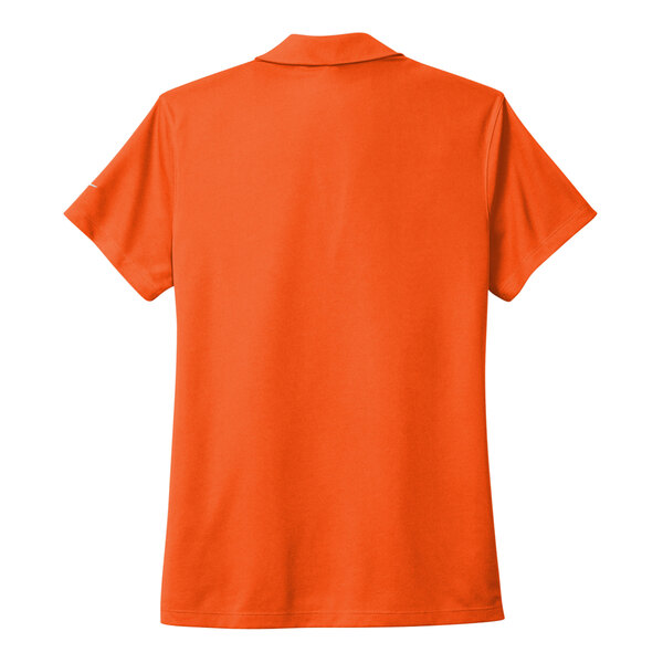 A Nike orange polo shirt with an embroidered logo on the front.