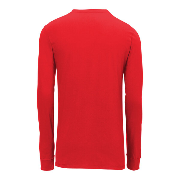 A red Nike Dri-FIT long sleeve t-shirt.