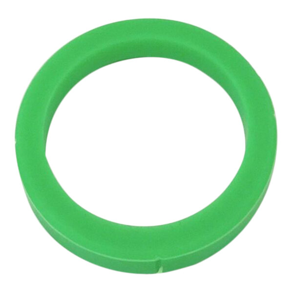 A green silicone circle with a hole in the middle.