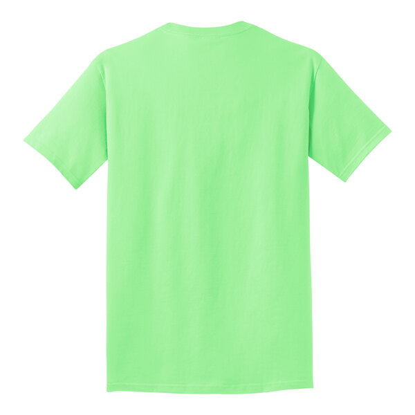 A neon green Port & Company T-shirt.