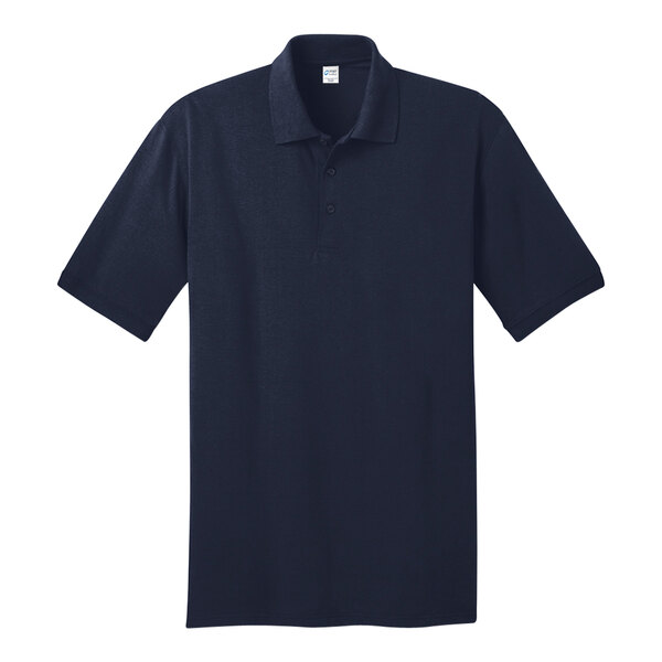 A Port & Company Deep Navy short sleeve polo shirt.