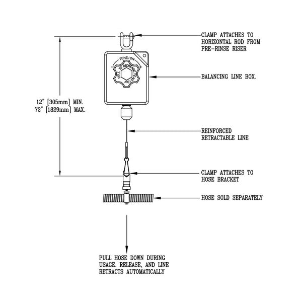 A black and white diagram of a T&S balancer assembly for B-0126 and B-0129 faucets.