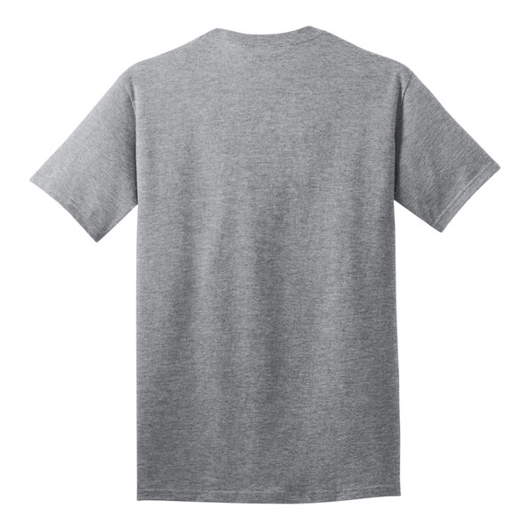 A Port & Company athletic heather grey t-shirt.