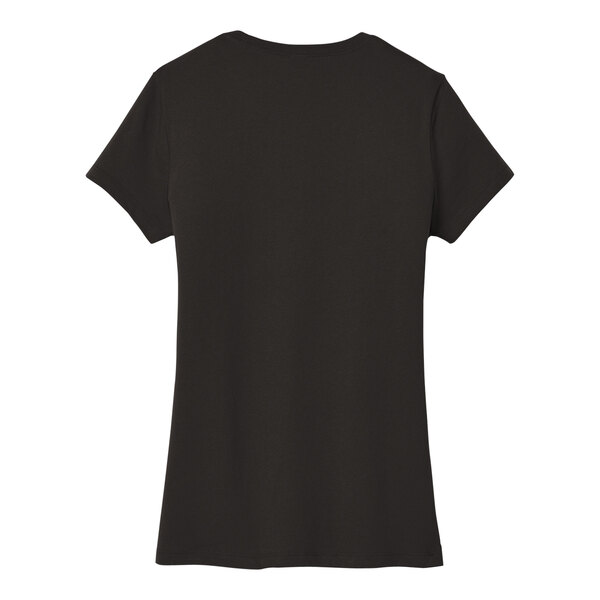 A District women's black short sleeve T-shirt with a white logo.