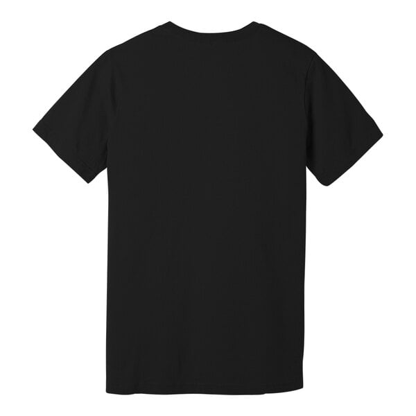 A customizable black Bella + Canvas short sleeve T-shirt.