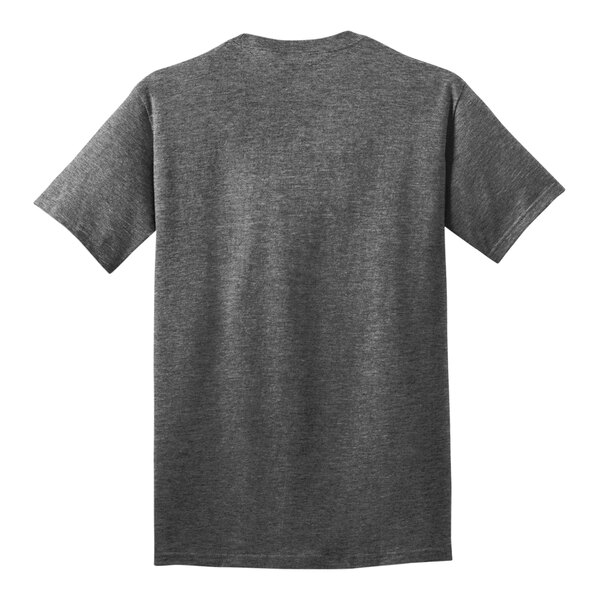 A graphite heather Port & Company short sleeve t-shirt.