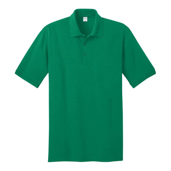 A Port & Company unisex extra small Kelly green polo shirt.