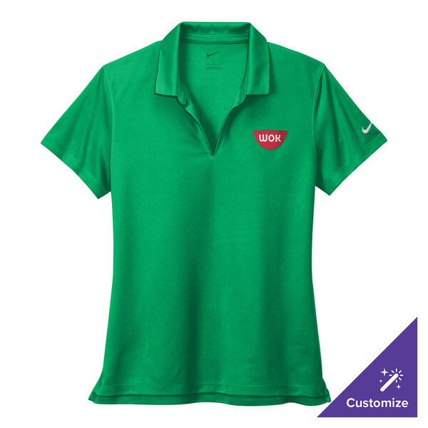 A Nike lucid green polo shirt with a logo on it.