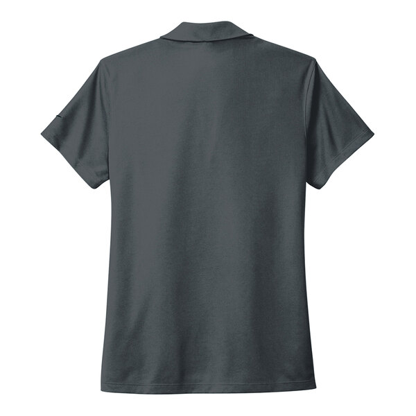 An anthracite Nike short sleeve polo shirt with a collar.