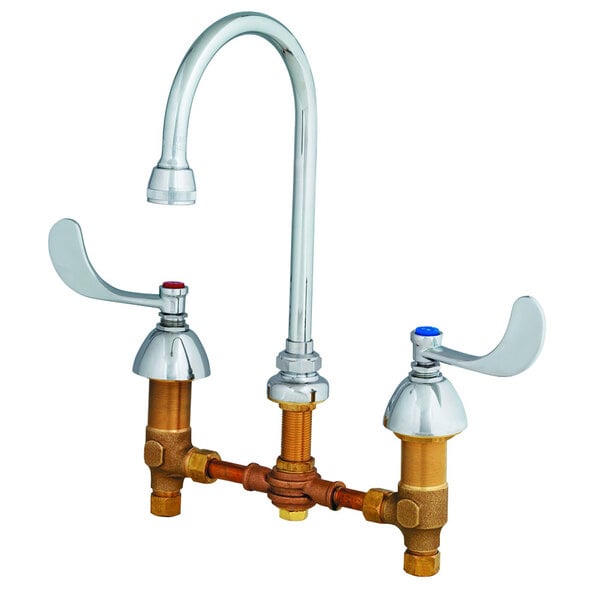 A T&S swivel yoke assembly for a gooseneck faucet with a couple of handles.