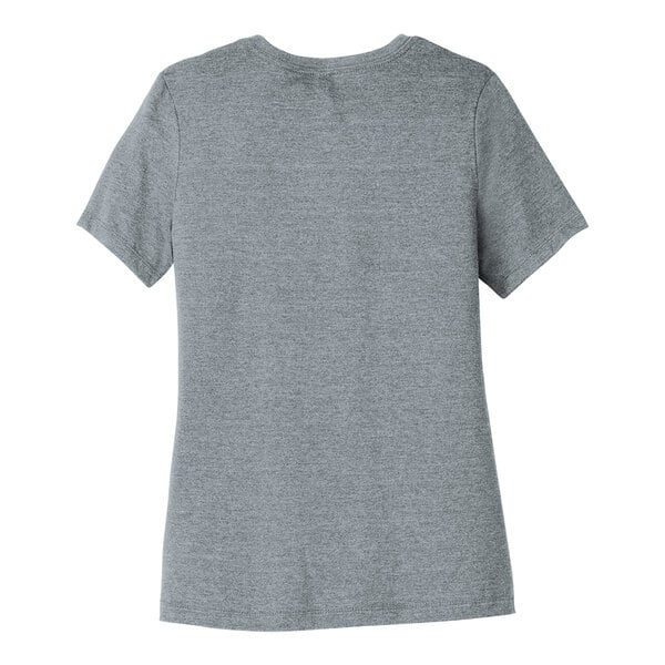 A Bella + Canvas women's athletic heather customizable short sleeve t-shirt in grey.