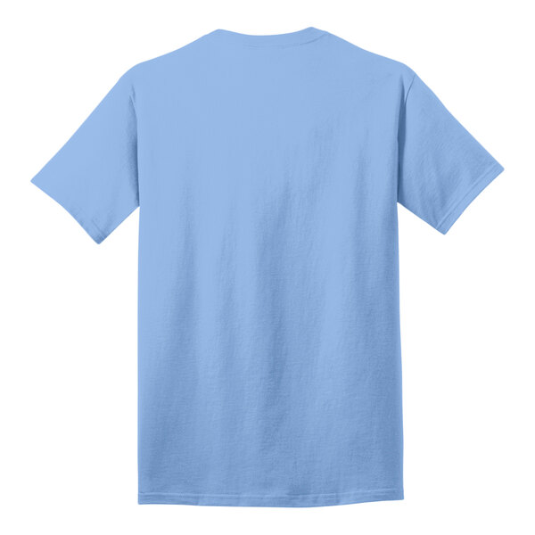 A light blue Port & Company short sleeve T-shirt.