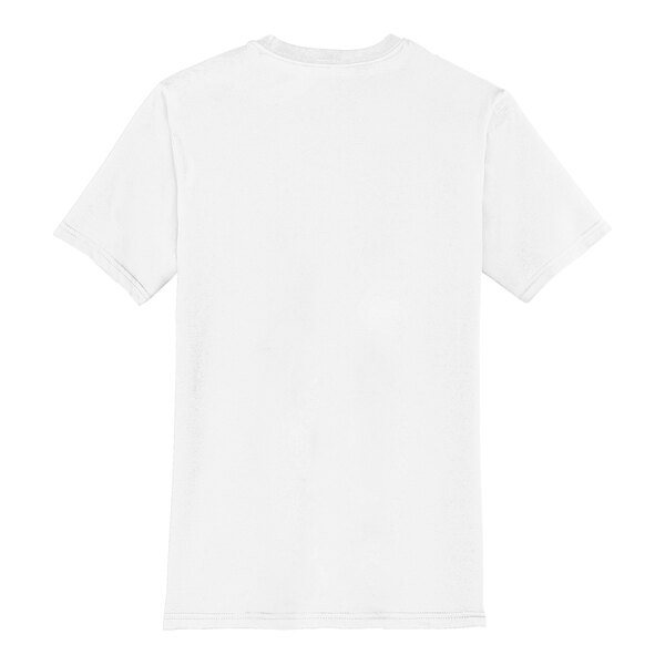 A District white t-shirt on a white background.