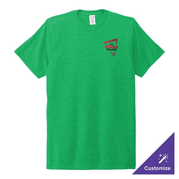 A green AllMade enviro t-shirt with a logo on it.