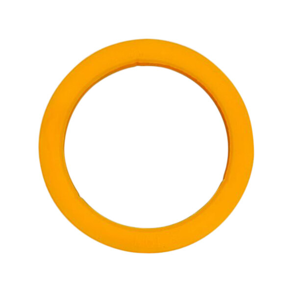 An orange silicone circle with a white background.