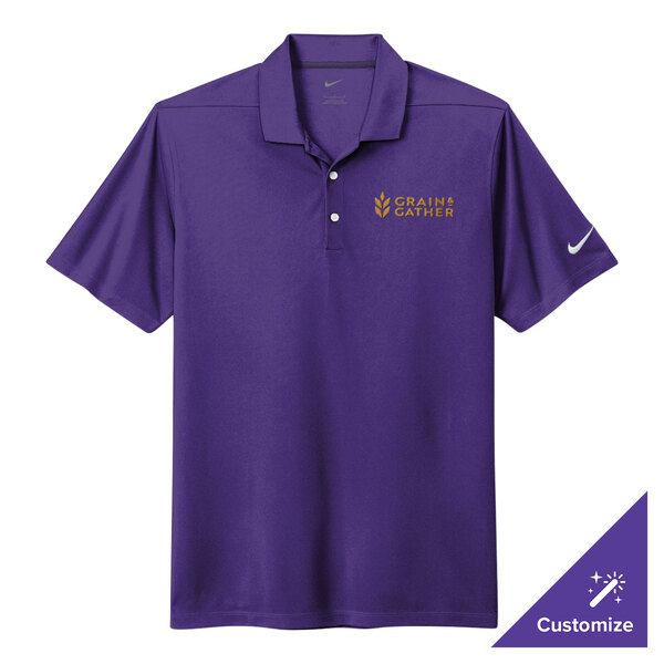 A Nike Court Purple Dri-FIT Polo shirt with a white swoosh on the sleeve.