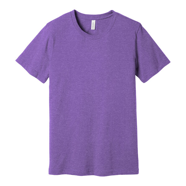 A purple Bella + Canvas unisex short sleeve t-shirt.