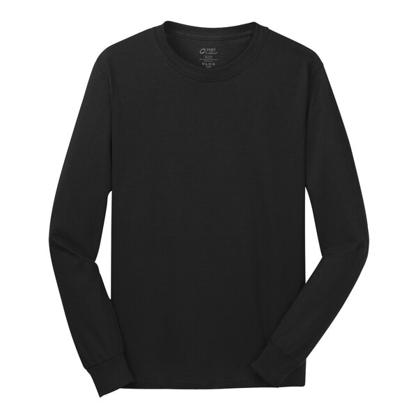A Port & Company black long sleeve t-shirt.