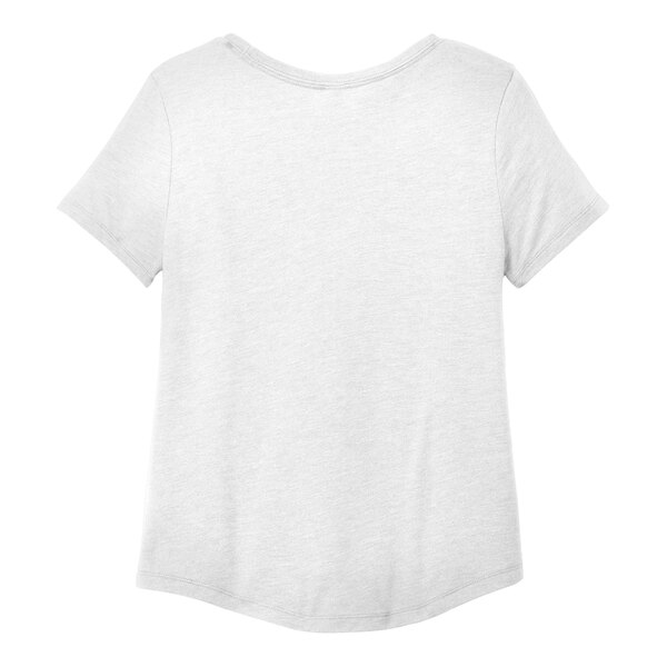 A white AllMade women's customizable t-shirt with a scoop neck.